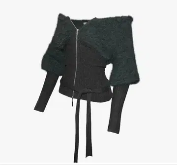 theredthread S contrast zip knit gray