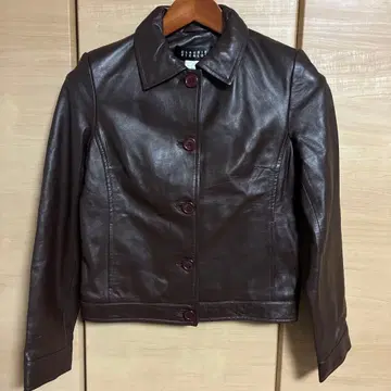 CLAUDIE PIERLOT 클로디 피에르 브라운 라무 가죽 자켓