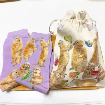 [오리지널] 프레리도그 과일 패턴 복조리 & 양말 퍼플