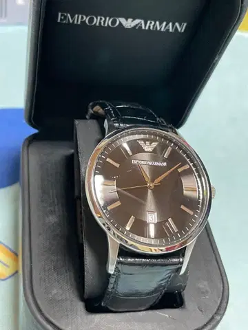 EMPORIO ARMANI AR2411 남성용 손목시계 블랙 다이얼