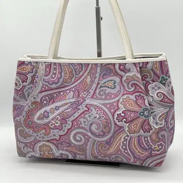 [ 고품질 ] ETRO 페이즐리 토트백 캔버스 가죽 퍼플