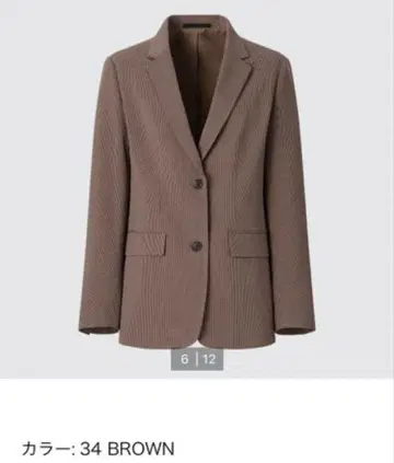 유니클로 테일러드 자켓 브라운 S