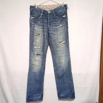 RUSH HOUR 데미지 데님 팬츠