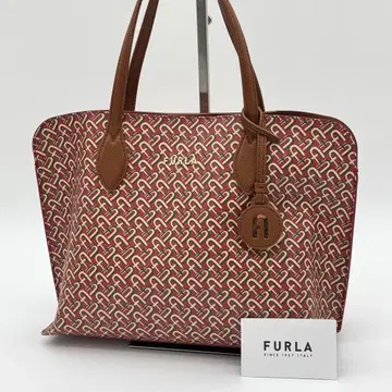 [컨디션 최상] FURLA VITTORIA 아치 로고 핸드백 가죽 빨간색