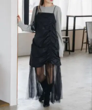 kastane 미니 원피스 튤 세트 블랙