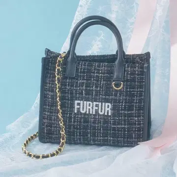 FURFUR 트위드 로고 토트백 BLK 블랙 블랙
