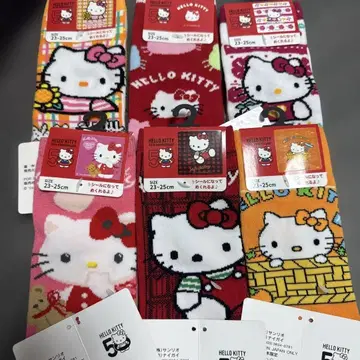 새상품 헬로키티 삭스 6켤레 세트 23-25cm KITTY 양말