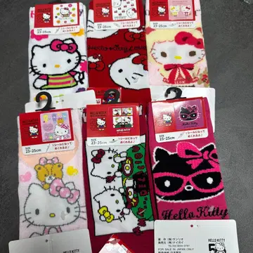 새상품 헬로키티 삭스 6켤레 세트 23-25cm KITTY 양말