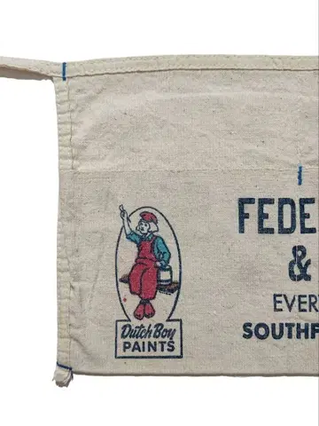 50s 빈티지 더치 보이 페인트 기업 로고 워크 코튼 에이프런