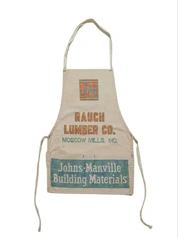 50s 빈티지 미국 건축 자재 제조사 기업 워크 코튼 에이프런