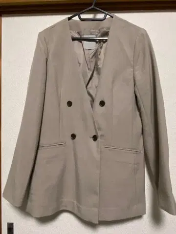 베이지 더블 브레스트 자켓 팬츠 세트 M