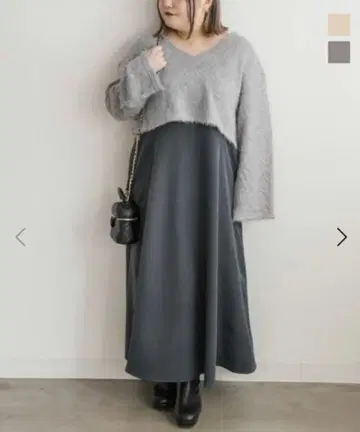 CLETTE 오리지널 샤기 풀오버 & 원피스 세트