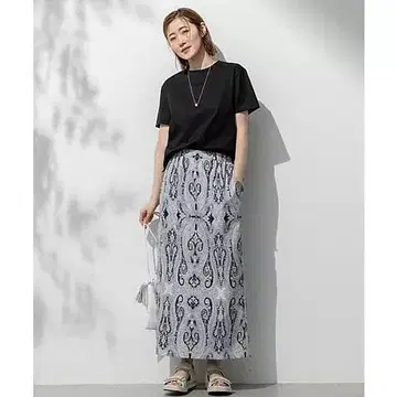 23구 워셔블 Ratti 드로잉 페이즐리 프린트 스커트 40사이즈