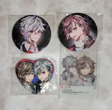 ChroNoiR 캔뱃지 & SNS풍 클리어 카드 4개 세트