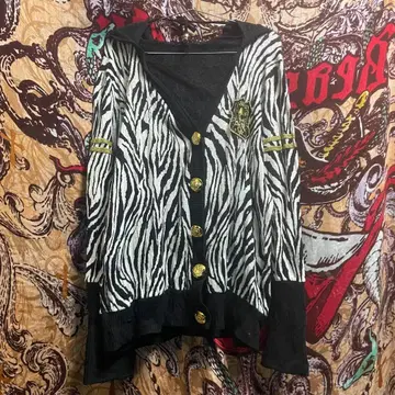 갸루 가디건 제브라 패턴 d.i.a. 계열