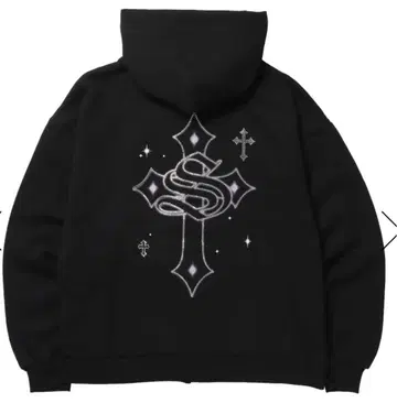 sequenz 후드티 지퍼 후드티 큐빅 크로스 디자인