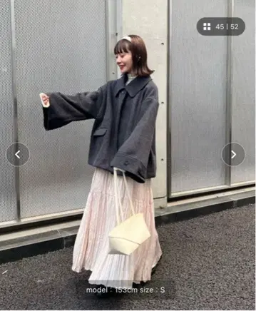 hinari 빅 칼라 미들 코트