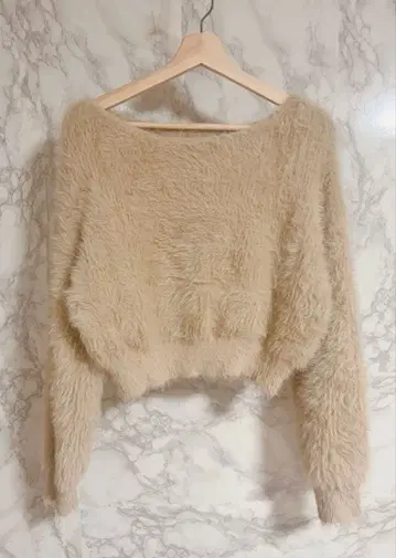 SHEIN 퍼 니트 베이지 S