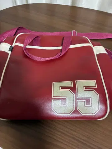 넘버 55 와인 레드 숄더백