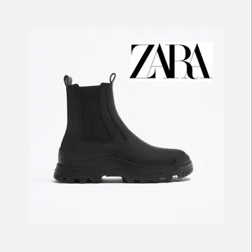 ZARA 블랙 사이드 고어 부츠 42