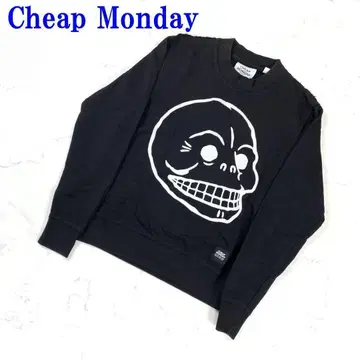 치프먼데이 맨투맨 트레이닝복 면 자수 블랙 화이트 XXS C1481