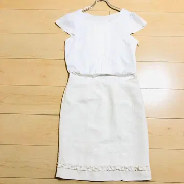 센슈카이 절개 원피스 (7호) 화이트 무릎 아래 원피스 a3548