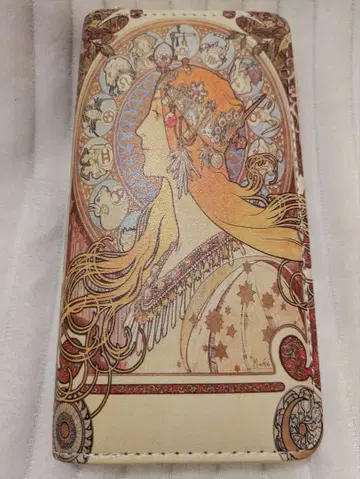 뮤샤 황도십이궁 명화 라운드 지퍼 장지갑