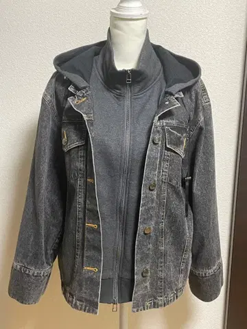 Dw2r 그레이 후드 부착 데님 자켓 마츠오 인터내셔널