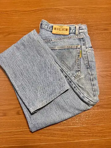 EDWIN 라이트 블루 스트레이트 데님 구제 의류