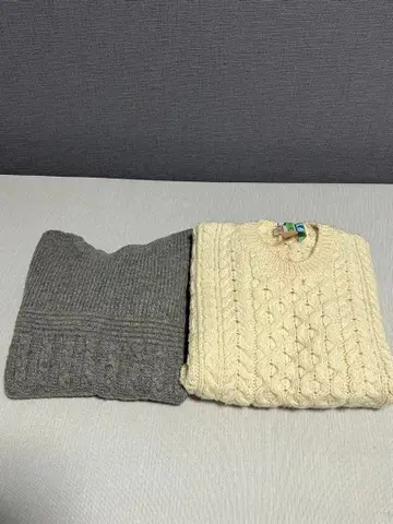 케이블 니트 스웨터 2색 세트