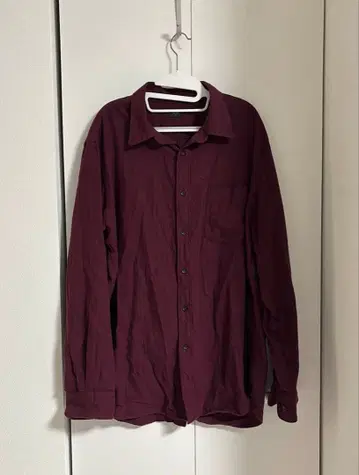 유니클로 버건디 긴팔 셔츠 XL