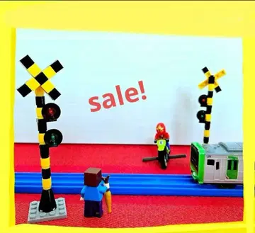 건널목 미니어처 블록 LEGO 스타일 미니 피규어 디오라마 철도 기차