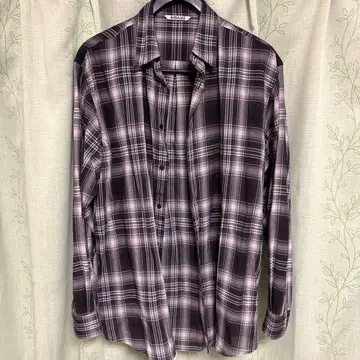 AURALEE 체크 무늬 긴팔 셔츠