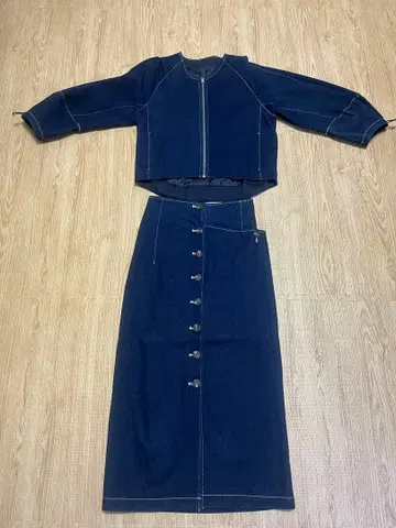 다크 블루 데님 셋업