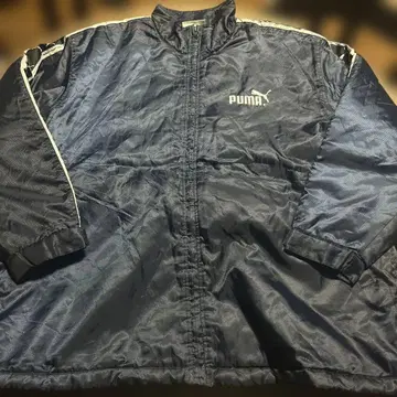 푸마 나일론 커버올 필드 자켓 충전솜 안감 부착 네이비 L 사이즈