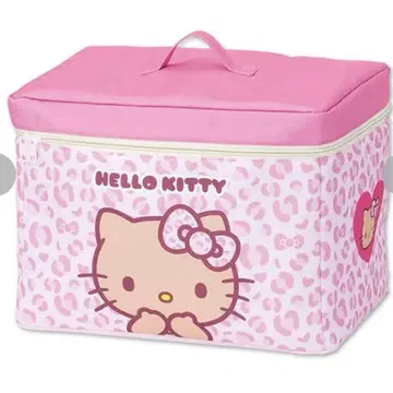 아베일 키티 뚜껑 있는 수납 박스 갸루 핑크 일광화상 레오파드 무늬