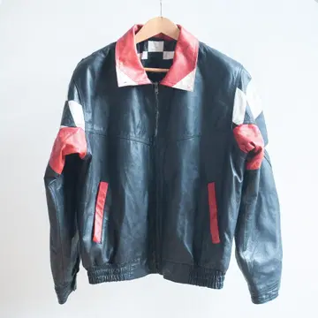 버크스 베이 가죽 자켓 레이싱 체커