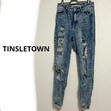 TINSLETOWN 5 데미지 데님 하이웨스트 여성용