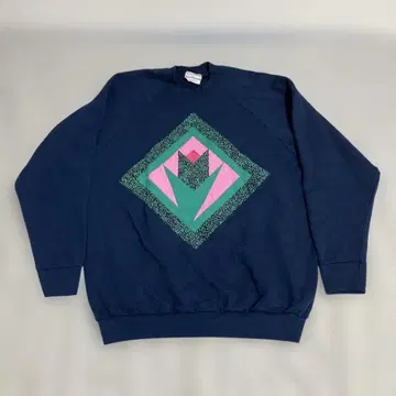 [ 여성에게도 ] 프룻 오브 더 룸 네이비 패치워크 맨투맨