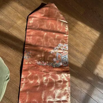 나고야 오비 고쇼구루마 홍차 순수 실크