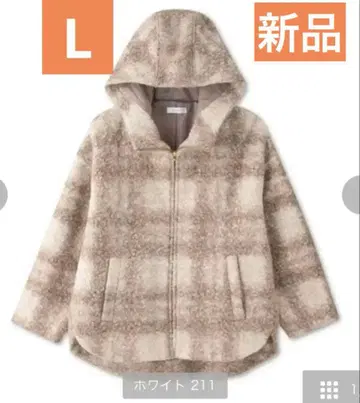 시마무라 tal by yumi 후드 부착 체크 자켓 L