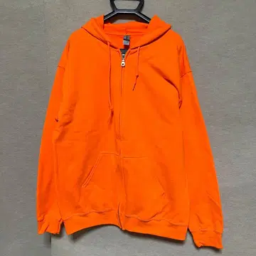 새상품 GILDAN 길단 집업 후드티 세이프티 오렌지 M