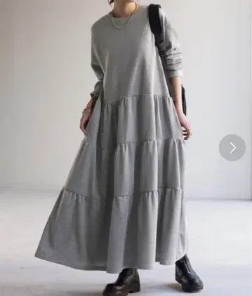 HUG.U 긴팔 원피스 여성용 그레이