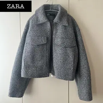 ZARA 부클레 크롭 자켓 그레이 L