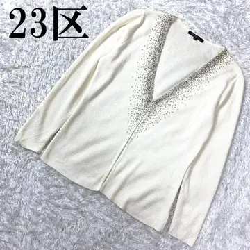 23구 23KU 라메 니트 가디건 화이트 38 B8778