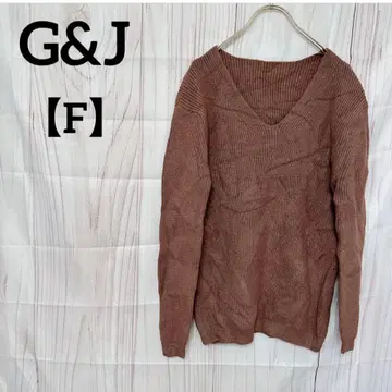 G&J [ F ] V넥 긴팔 니트 브라운 계열 가을/겨울 성인 스타일