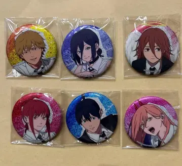 체인소 맨 글리터 캔뱃지 컬렉션 6개 세트 캔뱃지