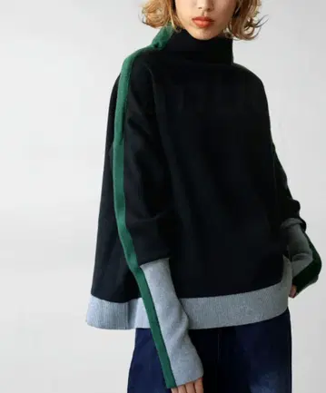 안티카 antiqua 니트 하이넥 상의