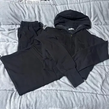 xgirl 맨투맨 후드티 셋업 블랙