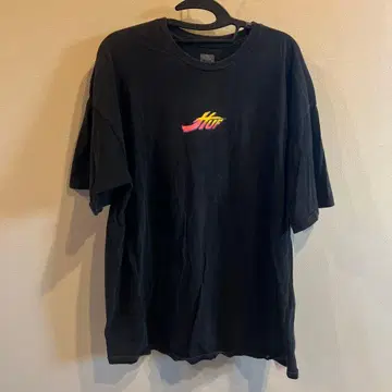 HUF 블랙 T셔츠 컬러풀 로고